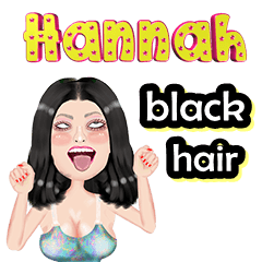 Hannah - black hair - Big sticker