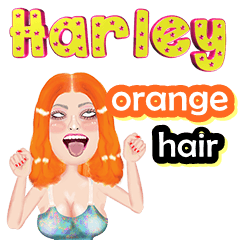 Harley - orange hair - Big sticker