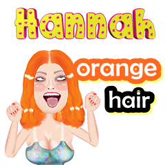 Hannah - orange hair - Big sticker