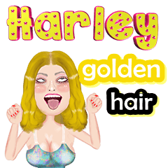 Harley - golden hair - Big sticker