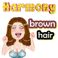 Harmony - brown hair - Big sticker