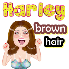 Harley - brown hair - Big sticker