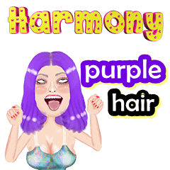Harmony - purple hair - Big sticker