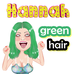 Hannah - green hair - Big sticker