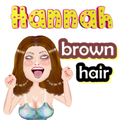 Hannah - brown hair - Big sticker