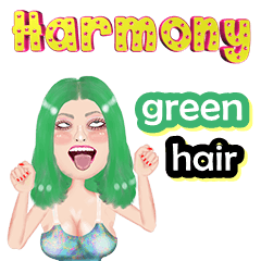Harmony - green hair - Big sticker