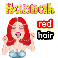 Hannah - red hair - Big sticker