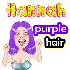 Hannah - purple hair - Big sticker