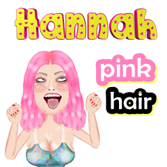 Hannah - pink hair - Big sticker