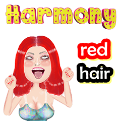 Harmony - red hair - Big sticker