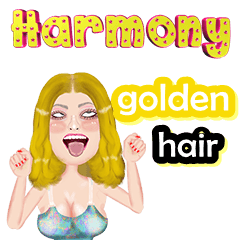 Harmony - golden hair - Big sticker
