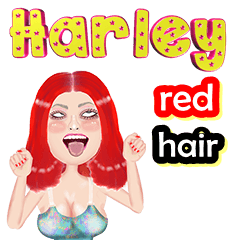 Harley - red hair - Big sticker