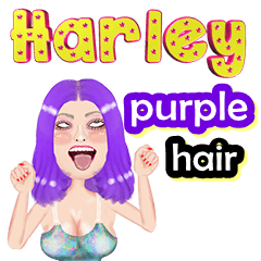 Harley - purple hair - Big sticker