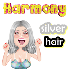 Harmony - silver hair - Big sticker