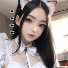 Cute cat animal ears maid
