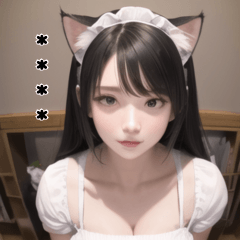 Sexy Cute White Cat Animal Ears Maid
