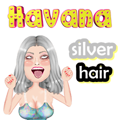 Havana - silver hair - Big sticker