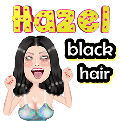 Hazel - black hair - Big sticker