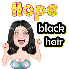 Hope - black hair - Big sticker