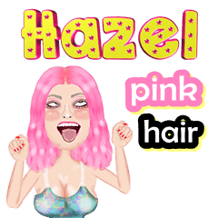 Hazel - pink hair - Big sticker