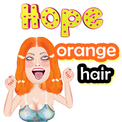 Hope - orange hair - Big sticker