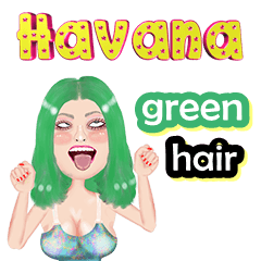 Havana - green hair - Big sticker