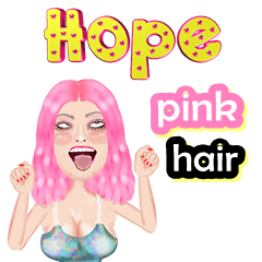 Hope - pink hair - Big sticker