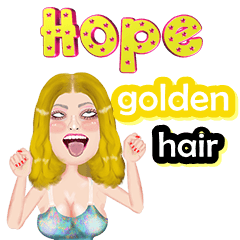 Hope - golden hair - Big sticker