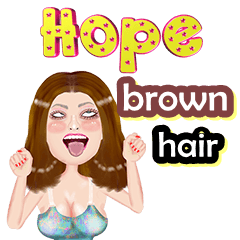 Hope - brown hair - Big sticker
