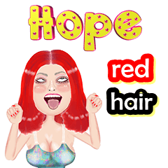 Hope - red hair - Big sticker