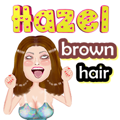 Hazel - brown hair - Big sticker