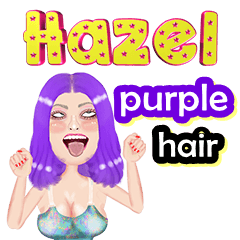 Hazel - purple hair - Big sticker