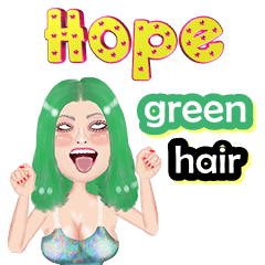Hope - green hair - Big sticker
