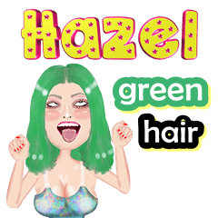 Hazel - green hair - Big sticker