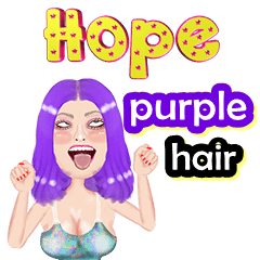 Hope - purple hair - Big sticker