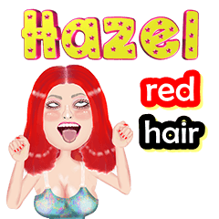 Hazel - red hair - Big sticker