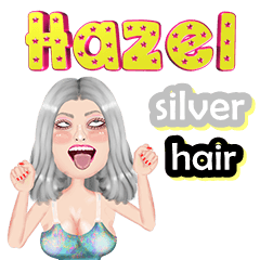 Hazel - silver hair - Big sticker