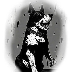 Ugly Stickers - Black and White Werewolf