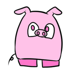 mysterious pink pig