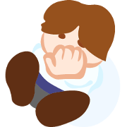 Sticker of a businessman who reacts