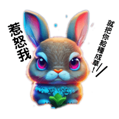 Angry cute bunny