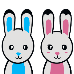 Gentleman rabbit & Lady rabbit