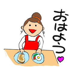 Red apron mom's greeting stickers