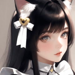 cute black cat ears Maid