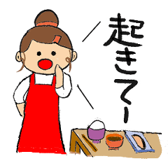 Red apron mom's greeting stickers2