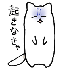 体の長い白猫(通院・闘病向け)