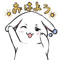 White rabbit sticker-KAWAII