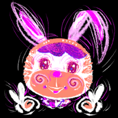 Happy rabbit artist