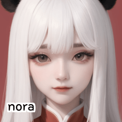 white panda girl B nora