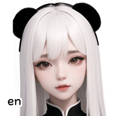 white panda girl A en